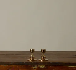 Pierce & Ward PAIR OF 1970S DANISH GOLD VERMEI CANDLESTICK HOLDERS | Candlesticks & Candles