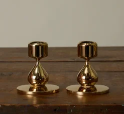 Pierce & Ward PAIR OF 1970S DANISH GOLD VERMEI CANDLESTICK HOLDERS | Candlesticks & Candles