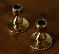 Pierce & Ward PAIR OF 1970S DANISH GOLD VERMEI CANDLESTICK HOLDERS | Candlesticks & Candles