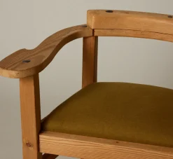 Pierce & Ward PAIR OF 1960S DANISH PRIMITIVE PINE ARMCHAIRS WITH LINEN SEATS | Furniture