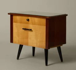 Pierce & Ward PAIR OF 1960S GERMAN BEECH & MAHOGANY NIGHTSTANDS | Furniture