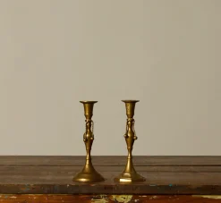 Pierce & Ward PAIR OF VINTAGE CANDLESTICK HOLDERS WITH BRASS ROPE | Candlesticks & Candles