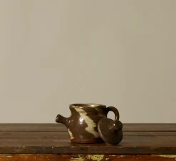 Pierce & Ward PETITE EARTHENWARE FOLK ART SWIRL TEAPOT | Ceramics | Vessels