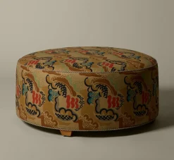 Pierce & Ward CIRCLE OTTOMAN IN CLOUDS | Furniture | Pierce & Ward Collection