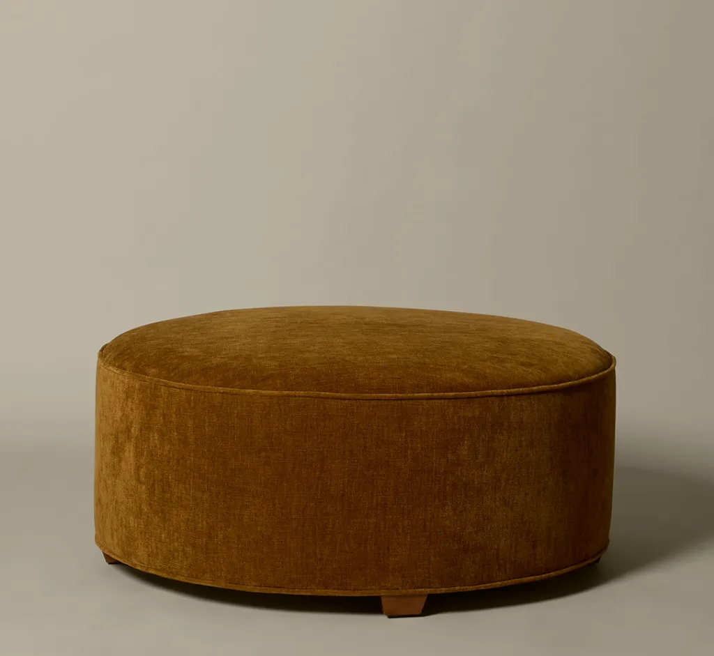 Pierce & Ward CIRCLE OTTOMAN IN HONEY CHENILLE | Furniture | Pierce & Ward Collection