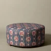 Pierce & Ward CIRCLE OTTOMAN IN IBIS FRESCO | Furniture | Pierce & Ward Collection