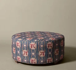 Pierce & Ward CIRCLE OTTOMAN IN IBIS FRESCO | Furniture | Pierce & Ward Collection