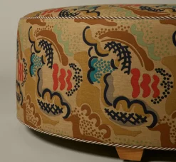 Pierce & Ward CIRCLE OTTOMAN IN CLOUDS | Furniture | Pierce & Ward Collection