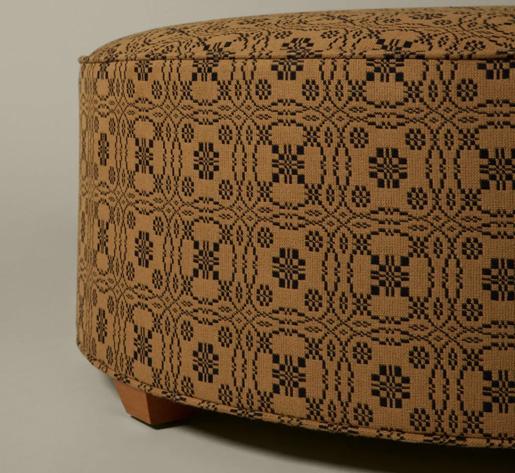 Pierce & Ward CIRCLE OTTOMAN IN LOVER'S KNOT | Furniture | Pierce & Ward Collection