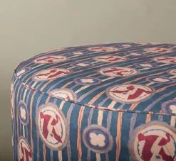 Pierce & Ward CIRCLE OTTOMAN IN IBIS FRESCO | Furniture | Pierce & Ward Collection