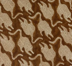 Pierce & Ward CIRCLE OTTOMAN IN VINTAGE TIGER BLOCK PRINT | Furniture | Pierce & Ward Collection
