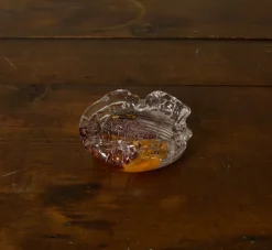 Pierce & Ward HAND BLOWN GLASS ASH TRAY IN GOLD TONES | Pierce & Ward Collection