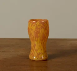Pierce & Ward HAND BLOWN SWIRL GLASSES IN TANGERINE AND DANDELION | Kitchen | Pierce & Ward Collection