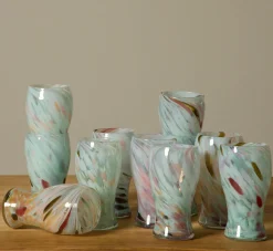 Pierce & Ward HAND BLOWN SWIRL GLASSES IN ICE | Kitchen | Pierce & Ward Collection