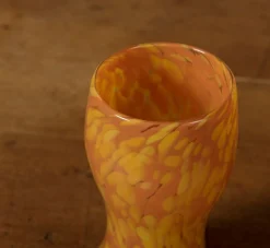 Pierce & Ward HAND BLOWN SWIRL GLASSES IN TANGERINE AND DANDELION | Kitchen | Pierce & Ward Collection