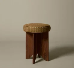 Pierce & Ward LLOYD SIDE STOOL IN RAW SILK CHECK | Furniture | Pierce & Ward Collection