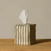 Pierce & Ward TUXEDO TISSUE BOX COVER IN RAW SILK | Pierce & Ward Collection