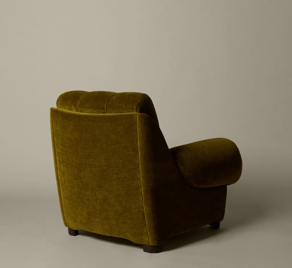 Pierce & Ward VITTI CHAIR IN OLIVE GREEN CHENILLE | Furniture | Pierce & Ward Collection