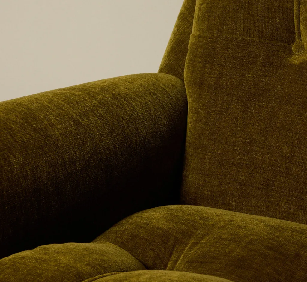 Pierce & Ward VITTI CHAIR IN OLIVE GREEN CHENILLE | Furniture | Pierce & Ward Collection