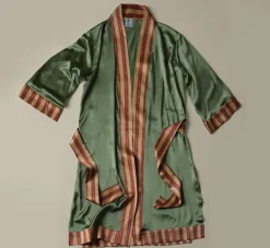 Pierce & Ward X MIDHEAVEN SILK ROBE IN WATERCRESS | Collaborations | Bed + Bath