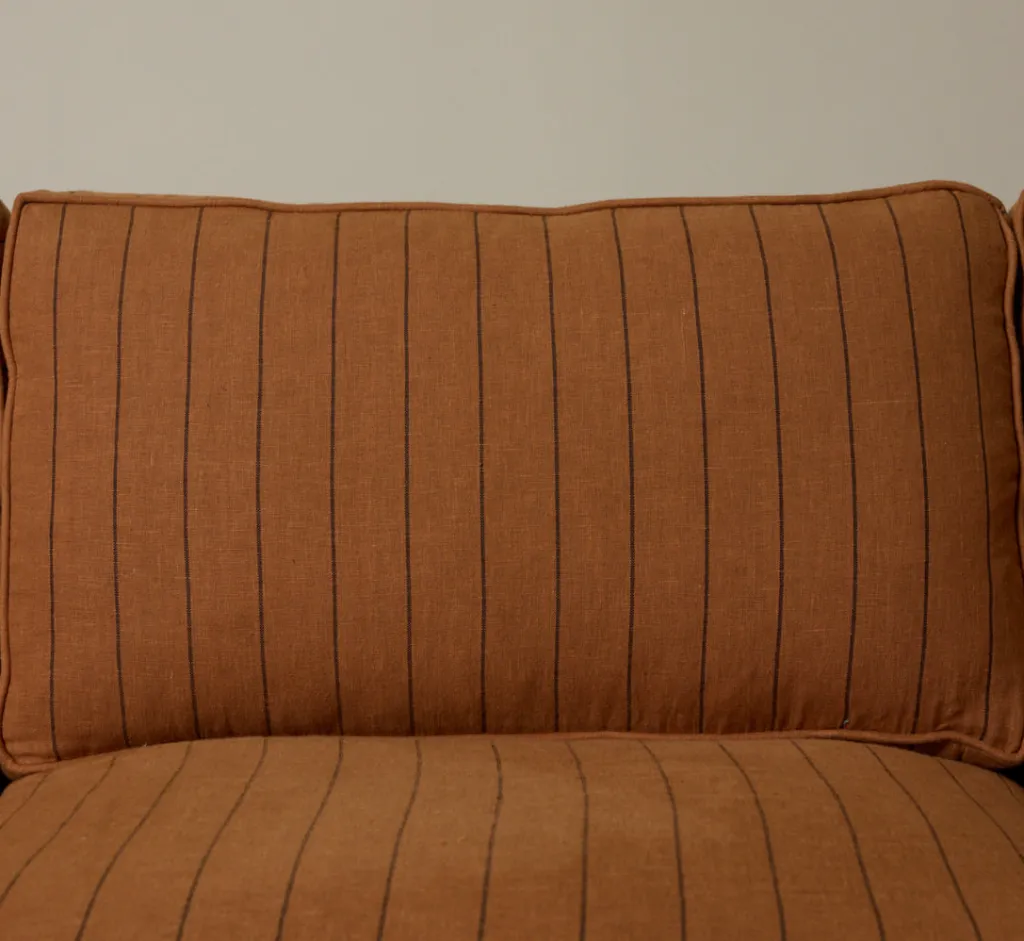 Pierce & Ward POST MODERN SOFA IN LINEN STRIPE | Furniture