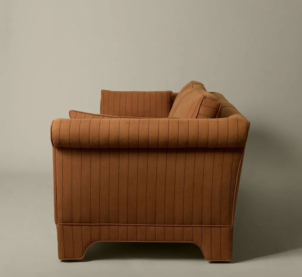 Pierce & Ward POST MODERN SOFA IN LINEN STRIPE | Furniture