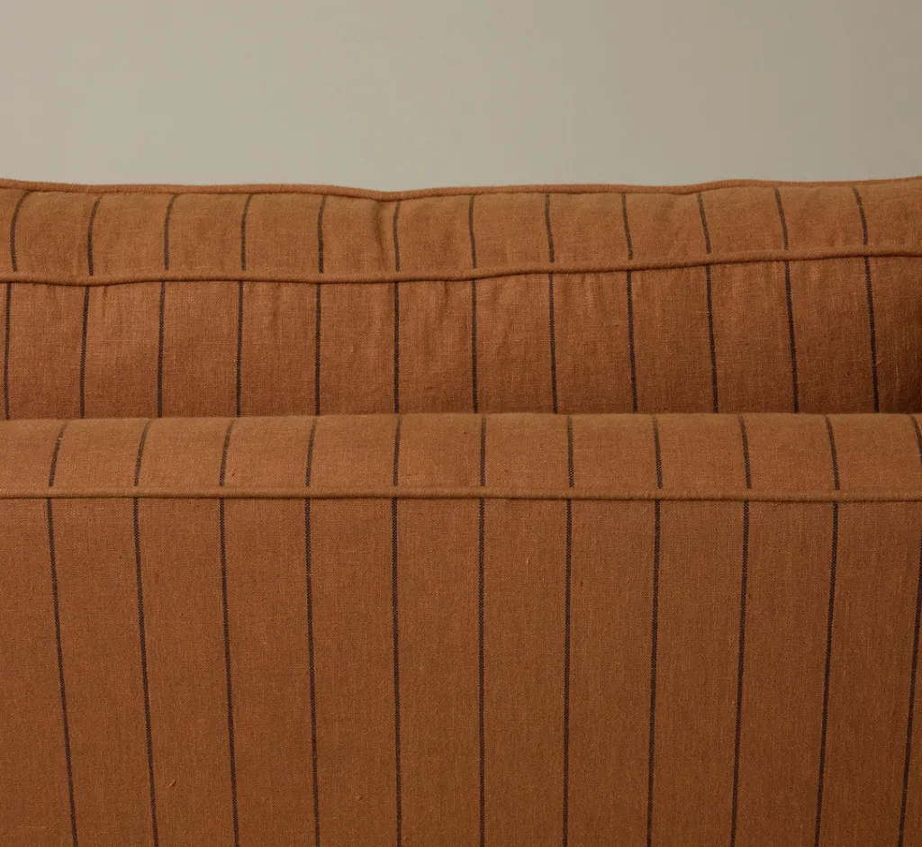 Pierce & Ward POST MODERN SOFA IN LINEN STRIPE | Furniture