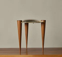Pierce & Ward POST MODERN SWEDISH CHROME AND WOOD LAMP | Lighting