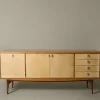 Pierce & Ward 1960S FRENCH ELM SIDEBOARD WITH PARCHMENT COVERED FACADE | Furniture