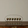 Pierce & Ward 1930S ITALIAN ART DECO BRASS AND GLASS GOBLET SET | Objets D'Art