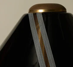 Pierce & Ward 1960S ITALIAN BLACK GLASS AND BRASS TABLE LAMP | Lighting