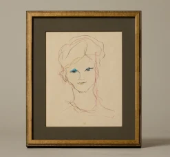 Pierce & Ward 1960S ITALIAN MIXED MEDIA PORTRAIT | Art