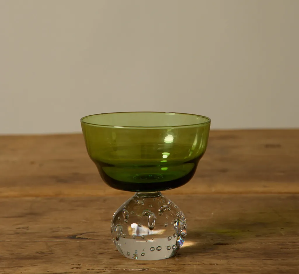 Pierce & Ward 1960S KARL ERICKSON CONTROLLED BUBBLE GREEN GLASSWARE | Kitchen