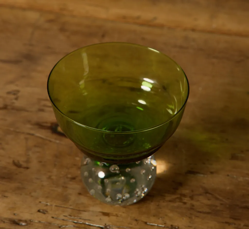 Pierce & Ward 1960S KARL ERICKSON CONTROLLED BUBBLE GREEN GLASSWARE | Kitchen