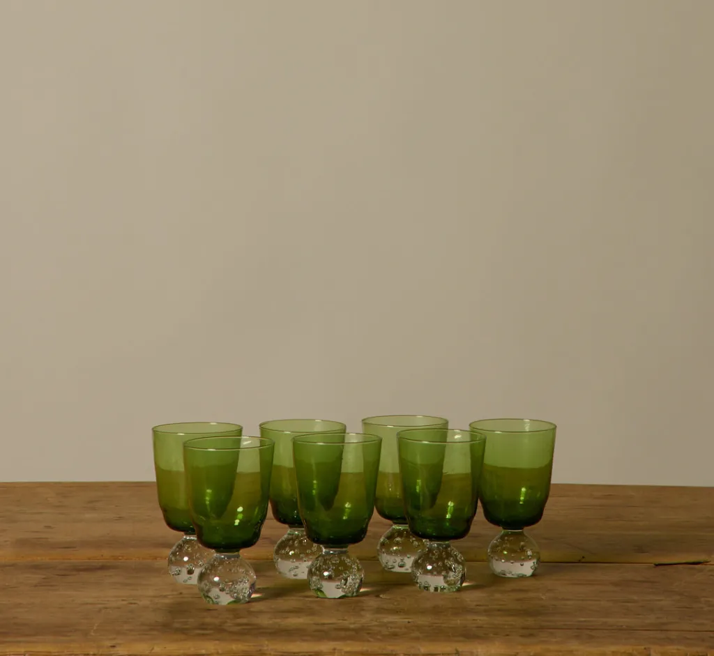 Pierce & Ward 1960S KARL ERICKSON CONTROLLED BUBBLE GREEN GLASSWARE | Kitchen