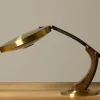 Pierce & Ward 1960S MID CENTURY FASE MADRID OAK AND GOLD DESK LAMP BY LUIS PEREZ DE LA OLIVA | Lighting