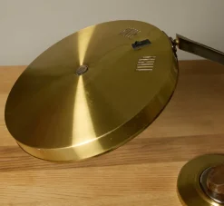 Pierce & Ward 1960S MID CENTURY FASE MADRID OAK AND GOLD DESK LAMP BY LUIS PEREZ DE LA OLIVA | Lighting