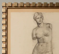 Pierce & Ward 1960S VENUS DE MILO CHARCOAL SKETCH | Art
