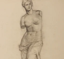 Pierce & Ward 1960S VENUS DE MILO CHARCOAL SKETCH | Art