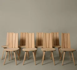 Pierce & Ward SET OF 8 1970S FRENCH BRUTALIST DINING CHAIRS | Furniture