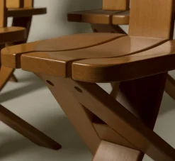 Pierce & Ward SET OF FOUR FRENCH SCULPTURAL OAK CHAIRS BY EBÉNISTERIE SELTZ | Furniture