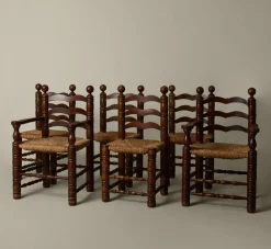 Pierce & Ward SET OF SIX 1940S LADDER BACK CHAIRS BY CHARLES DUDOUYT | Furniture