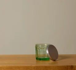 Pierce & Ward SMALL GREEN GLASS JAR WITH LID | Kitchen