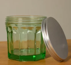 Pierce & Ward SMALL GREEN GLASS JAR WITH LID | Kitchen