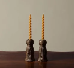 Pierce & Ward SPIRAL TAPER BEESWAX CANDLE NATURAL | Candlesticks & Candles