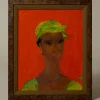 Pierce & Ward 20TH CENTURY FOLK ART PORTRAIT IN ORANGE | Art