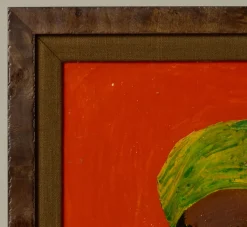 Pierce & Ward 20TH CENTURY FOLK ART PORTRAIT IN ORANGE | Art