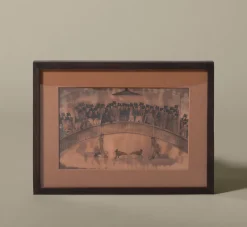 Pierce & Ward 19TH CENTURY WATERCOLOR OF COCK FIGHT | Art