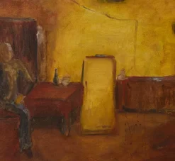 Pierce & Ward VINTAGE ABSTRACT FIGURE IN A GLOWING ROOM | Art
