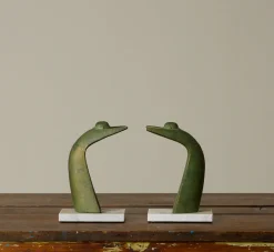 Pierce & Ward VINTAGE JAPANESE CAST IRON TWINS BY SAEGUSA SOTARO | Books & Bookends